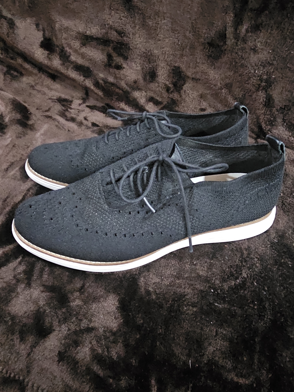 Cole Haan Black Knit Oxford Derbys